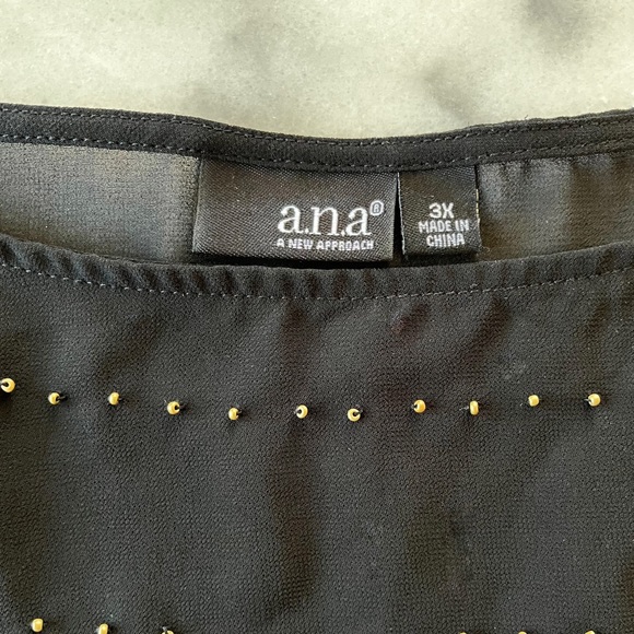 a.n.a Sheer Black Beaded Top - Picture 4 of 10